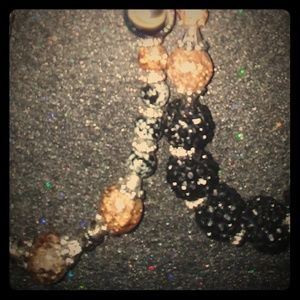 Pink & Black Blown Glass Necklace Set